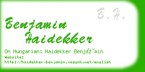 benjamin haidekker business card